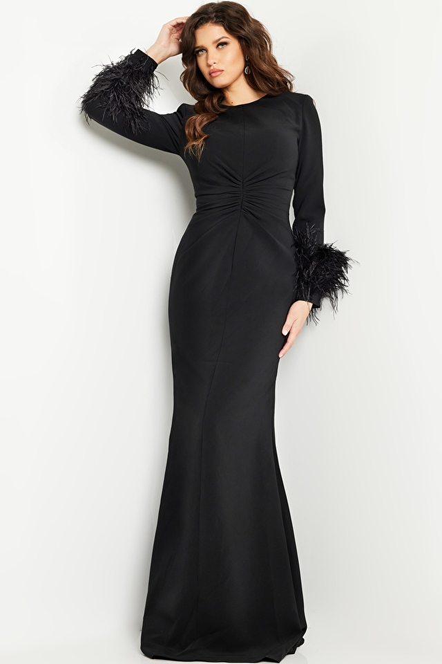 black ruched dress 25898